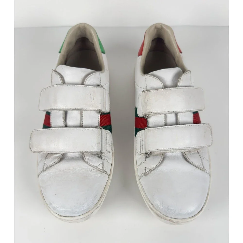 Gucci White Strap Leather Ace Sneaker Size 36 US 6